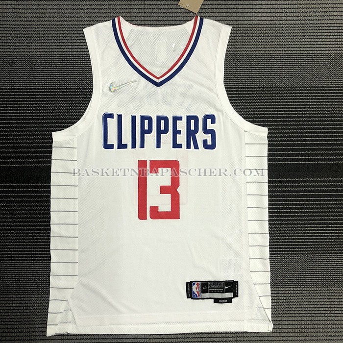 Maillot Los Angeles Clippers Paul George NO 13 Association 2020-21 Authentique Blanc
